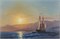 Закат на море. Картина